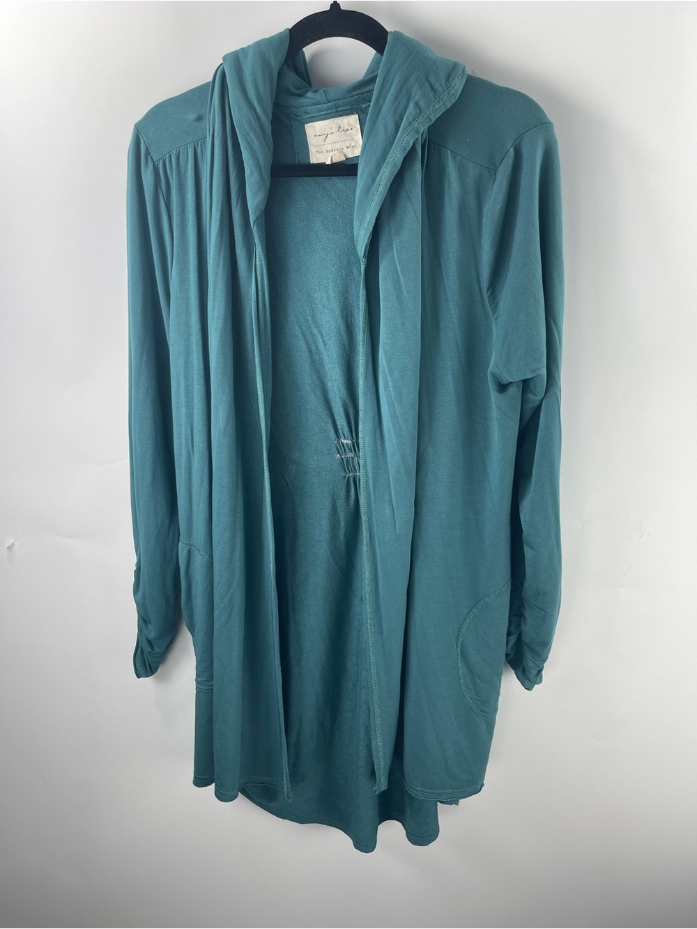 Evy’s Tree “The Addyson Wrap” Women’s Teal  Hooded XL Lagenlook Cardigan